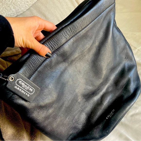 Black Leather Coach Bucket Bag - Picture 2 of 2